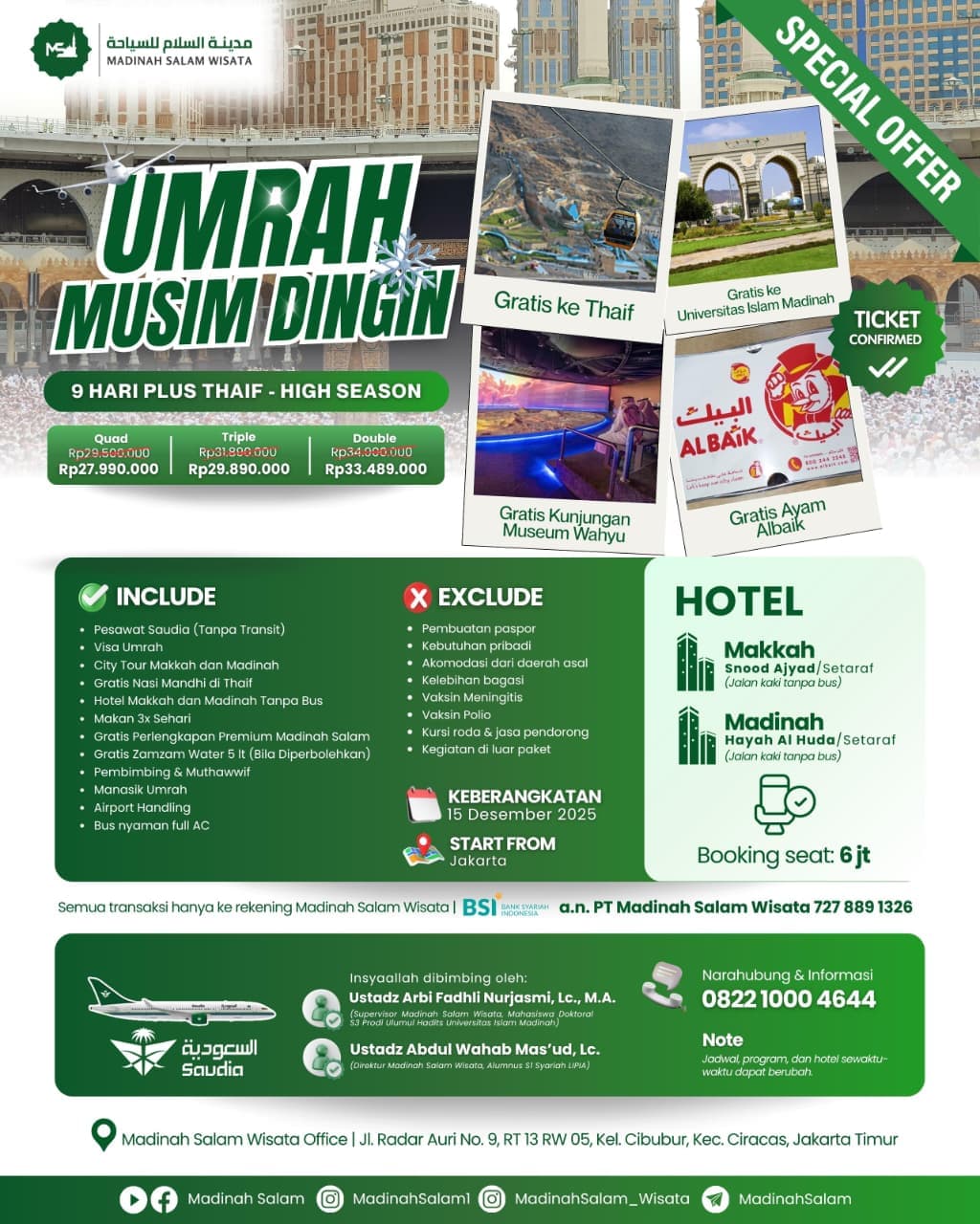 Promotional banner for the Umrah package